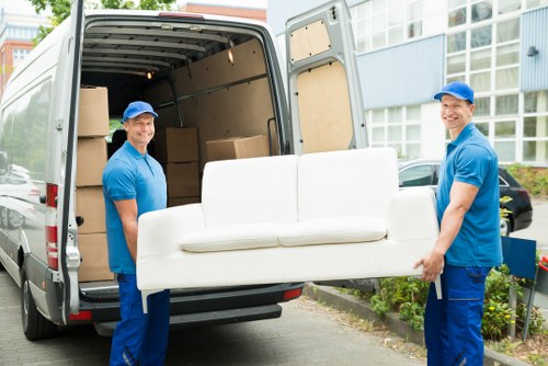 Moving van and boxes for Lambeth removals