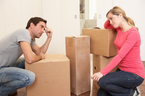 Packed moving boxes and protective materials ready for a Lambeth removal job