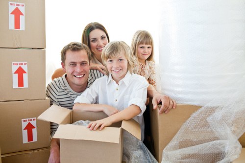 Preparation checklist for a house move in Lambeth with labelled boxes