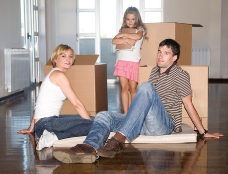 Household furniture prepared for removal transport