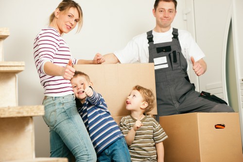 Careful wrapping and boxing of household items for a Lambeth move